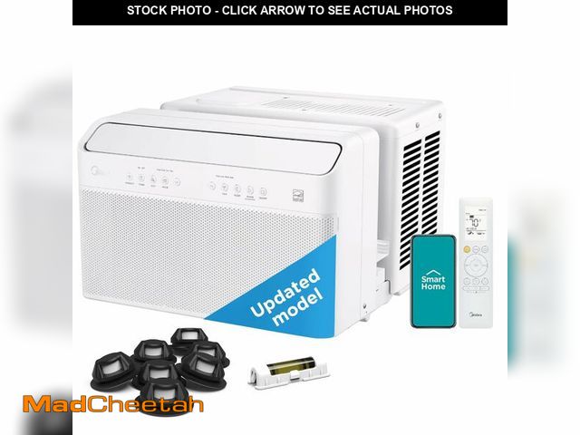 Lot 74-12980623 - Midea 8,000 BTU U Shaped Smart Inverter Window Air Conditioner - Cools 350 Sq Ft, Ultra Quiet with O...