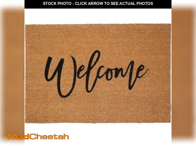 Lot 74-12632866 - Calloway Mills Cursive Welcome Doormat (Tan/Black, 24" x 36") - UNUSED