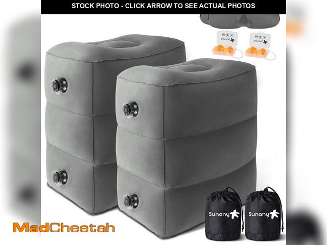 Lot 74-14302620 - Sunany Inflatable Foot Rest Pillow for Airplane Travel, Adjustable Height for Kids/Adults to Sleep W...