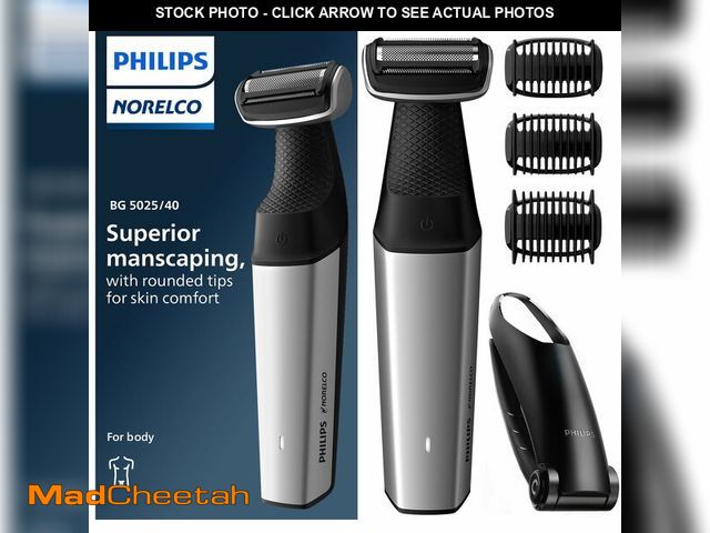 Lot 74-12457762 - Philips Bodygroom Series 5000, Showerproof Groin and Body Trimmer, Close and Comfortable Shave, Comp...