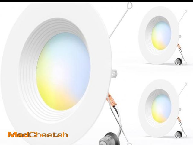 Lot 74-11550362 - Gefolly Smart Recessed Lighting 4 Inch, Led Can Lights for Ceiling Color Changing Wi-Fi Bluetooth Co...
