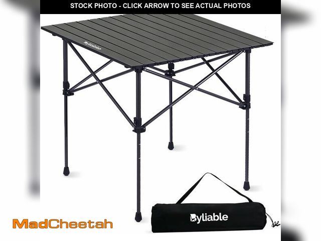 Lot 74-14365852 - Byliable Folding Camping Square Table, Portable Aluminum for Outdoor, Black - UNUSED