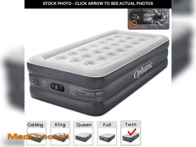 Lot 74-12678611 - Ophanie Twin Air Mattress, 18-Inch Elevated Inflatable Bed with Built-in Pump, Puncture-Resistant, Q...