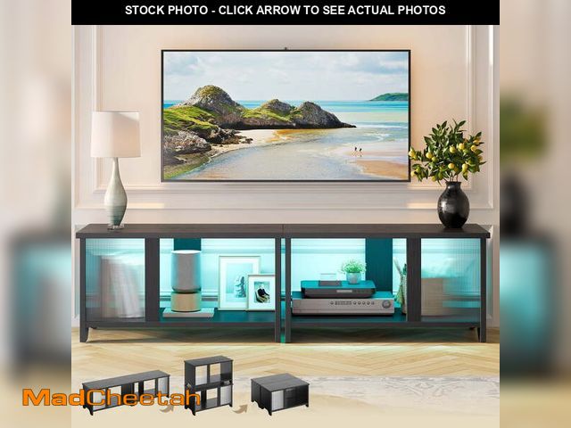 Lot 74-12679421 - Pinmoco LED TV Stand for TVs up to 65'', Expandable Side by Side or Stacking TV Stand with Storage, ...