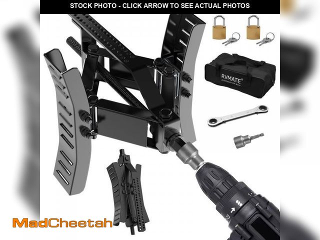 Lot 74-11556213 - RVMATE RV Wheel Chock Stabilizer with Rotatable Sides for RV Travel Trailer Tires, for Locking Tande...