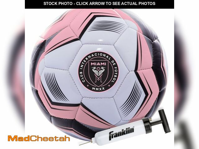 Lot 74-14059496 - Franklin Sports MLS Miami FC Soccer Ball - Official Size 5 Soccer Ball - Soft Abrasion Resistant Cov...