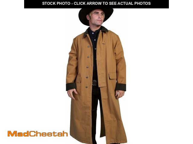 Lot 74-13963137 - Men's Western Old COWBOY Long Duster Coat Full Length Canvas Jackets (US, Alpha, Medium, Regular, Re...