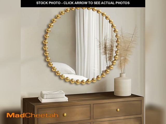 Lot 74-14068225 - Madison Park Round Mirror, Metal Frame Circle Mirror 36 inch, Wall Art Decor Mounted Hanging for Ent...