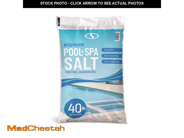 Lot 74-14277954 - AQUA JOE Pool and Spa Salt for Pool Generators, Fast-Dissolving, 40 lbs. Bag - UNUSED
