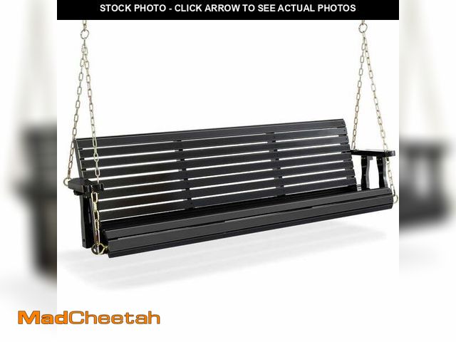 Lot 74-12668922 - Zimtown Patio Wooden Porch Swing Swing Chair Bench Heavy Duty 880lbs with Hanging Chains for Outdoor...