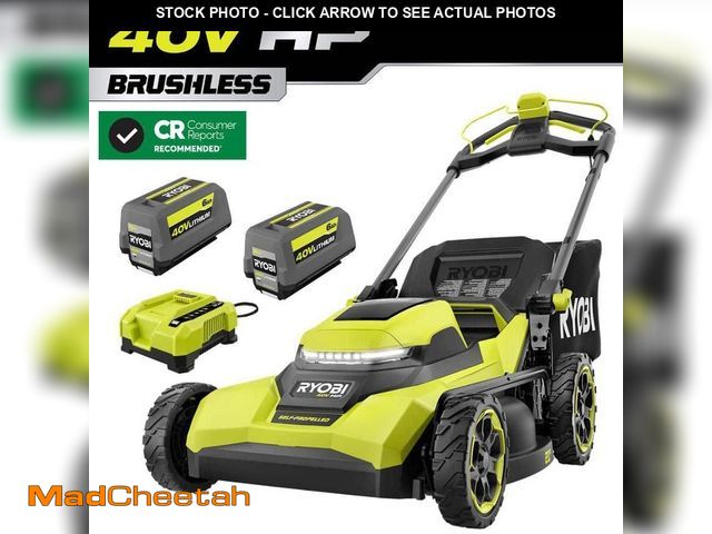 Lot 74-12798884 - RYOBI 40V HP Brushless 21 in. Cordless Battery Walk Behind Self-Propelled Lawn Mower with (2) 6.0 Ah...