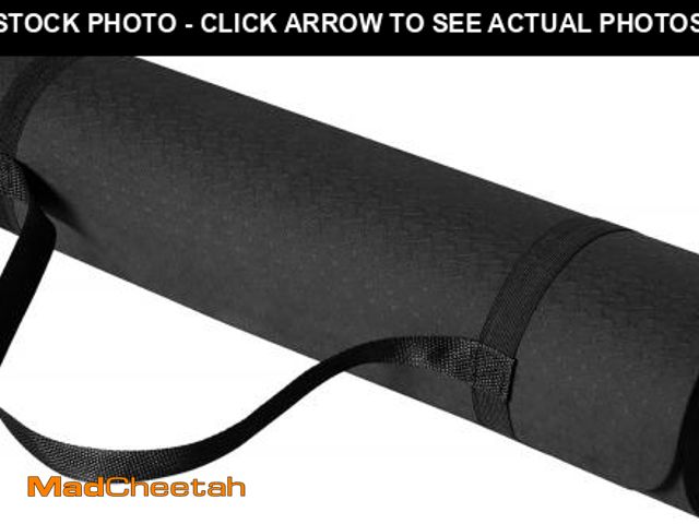Lot 74-12365740 - Basics 0.25 inch Thick TPE Exercise Yoga Mat with Carrying Strap, Black - UNUSED