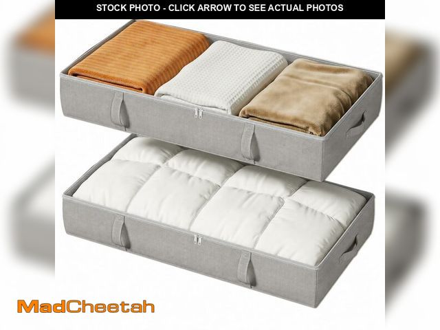 Lot 74-14480774 - Side-Supported Under Bed Storage Containers, 8 Inch 80L Clothes Storage Bin - UNUSED