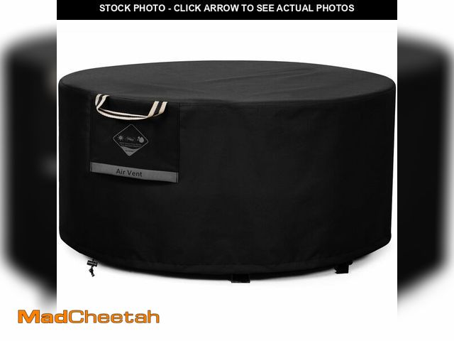 Lot 74-12458185 - QH.HOME Fire Pit Cover Round Super Waterproof, 44" D X 24" H Outdoor Round Firepit Cover 600D Strong...