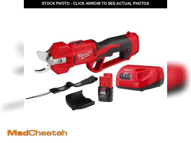 Lot 74-13594434 - Milwaukee M12 12V Cordless Brushless Pruner Shears Kit W/ 2.0 Ah Battery &amp; Charger - UNUSED