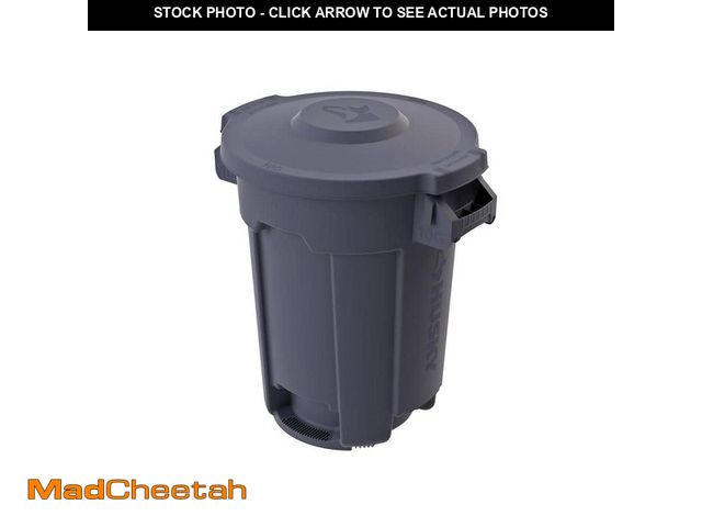 Lot 74-12663468 - Husky 10 gal. Grey Heavy Duty Commercial Outdoor Trash Can with Domed Lid - UNUSED