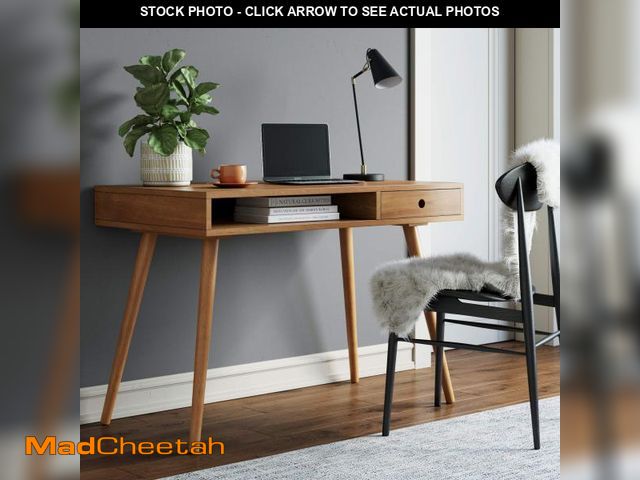 Lot 74-12524889 - Nathan James Parker Modern Home Office Writing, Computer or Laptop Desk with Open Storage Cubby and ...