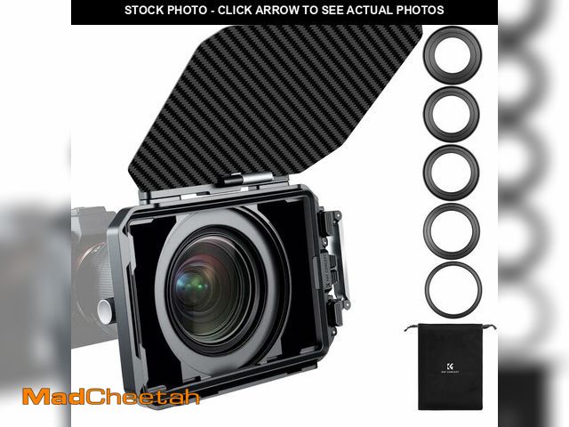 Lot 74-14061031 - K&amp;F CONCEPT Matte Box, DSLR Camera Matte Box with Carbon Fiber Top Flag, with 67/72/77/82/95mm A...