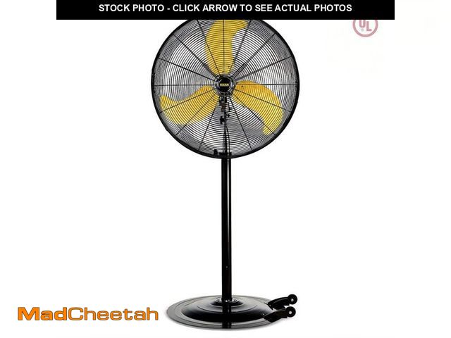 Lot 74-14193088 - Edendirect 30 in. High Velocity 3-speed Industrial Pedestal Fan in Yellow, 80ÃâÃÂ° Oscillating, ...