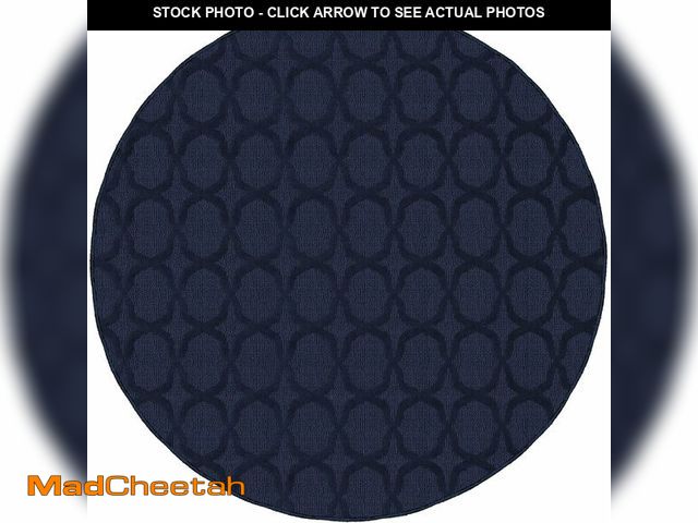 Lot 74-14067297 - Garland Rug Sparta Non Slip Polypropylene 5 Ft. Round Navy Blue Area Rug- Ideal for Living Rooms &am...