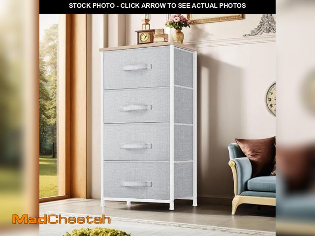 Lot 74-12138158 - YITAHOME 4-Drawer Fabric Dresser, Dresser for Bedroom, Living Room, Hallway, Closet(White) - UNUSED