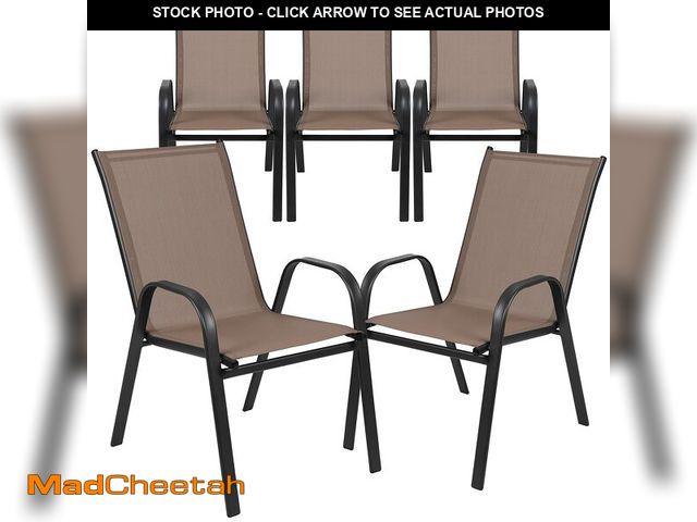 Lot 74-12785141 - Flash Furniture Brazos Series Outdoor Stackable Patio Chairs with Flex Comfort Material, Stacking Ou...