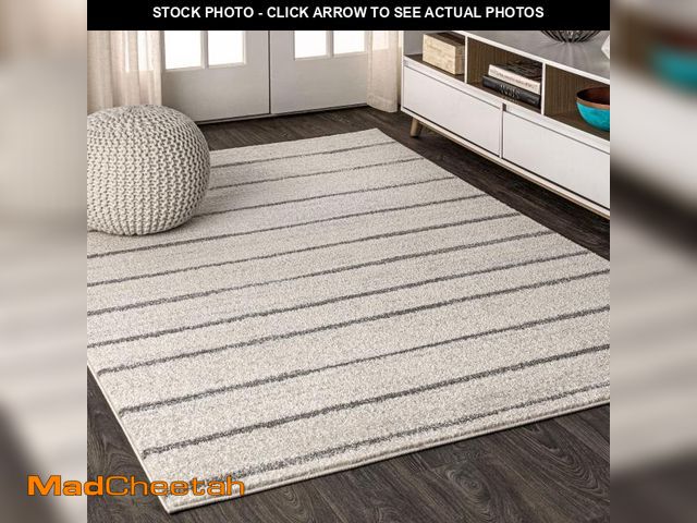 Lot 74-12135197 - JONATHAN Y MOH201A-8 Williamsburg Minimalist Stripe Indoor Farmhouse Area Rug Bohemian Minimalistic ...