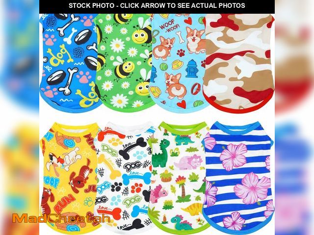 Lot 74-13570785 - JpGdn 8PCS/Pack Dog Shirts Male for Large Dog Boy Sleeveless T Shirts Soft Stretchy Tank Top Tee Ves...