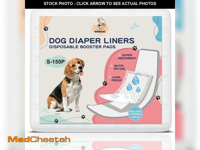 Lot 74-13572966 - OOMICAT Dog Diapers Liners, 150 Ct, Super Absorbent Booster Pads for Male Dog Wraps and Female Dog D...