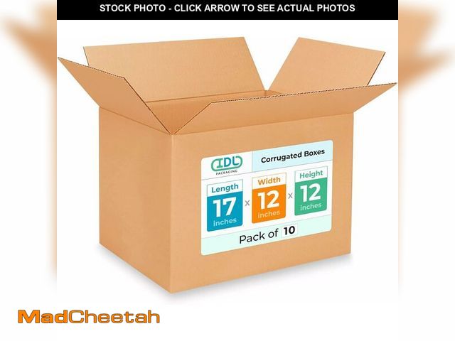 Lot 74-13733865 - Medium Shipping &amp; Moving Boxes 17x12x12 inches (10-Pack) - Extra Strength 200 lb vs Regular - US...