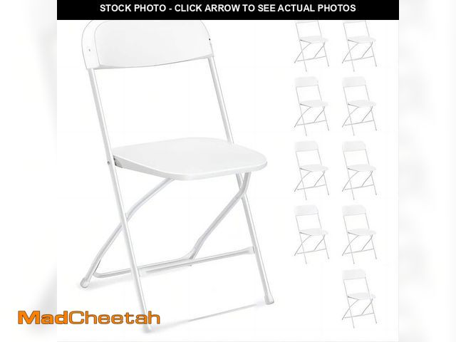 Lot 74-12869354 - Karl home White Steel Frame Plastic Seat Folding Chairs (Set of 10) - USED