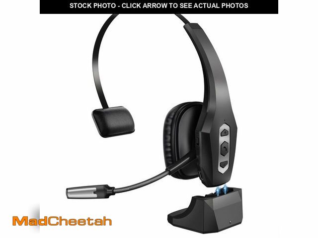Lot 74-14151310 - OTYHVV Trucker Bluetooth Headset with Charging Base, Wireless Hands-Free Headset with Noise Cancelin...