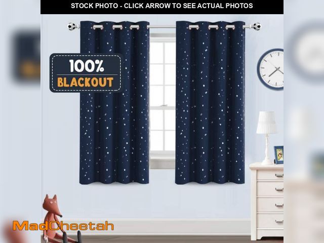 Lot 74-11555513 - PrinceDeco Blackout Kids Curtains for Bedroom Thermal Insulated Silver Twinkle Star Curtains for Boy...