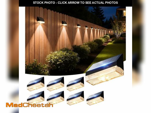 Lot 74-14341249 - VOLISUN Fence Lights Solar Powered 8 Pack, Dusk to Dawn Solar Fence Lights Outdoor Waterproof with W...