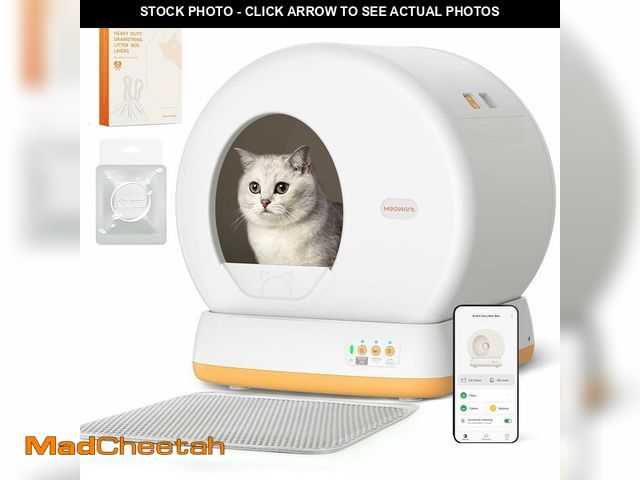 Lot 74-12633215 - MeoWant Self-Cleaning Cat Litter Box, Advanced Safety System Automatic Cat Litter Box Perfect for Mu...