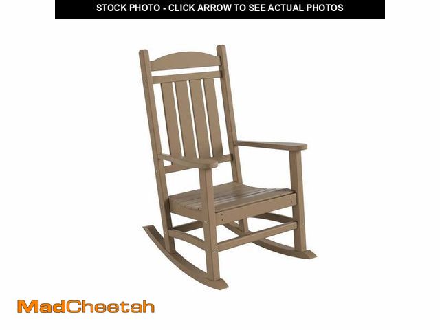 Lot 74-12558249 - WESTIN OUTDOOR Kenly Weathered Wood Classic Plastic Outdoor Rocking Chair - UNUSED