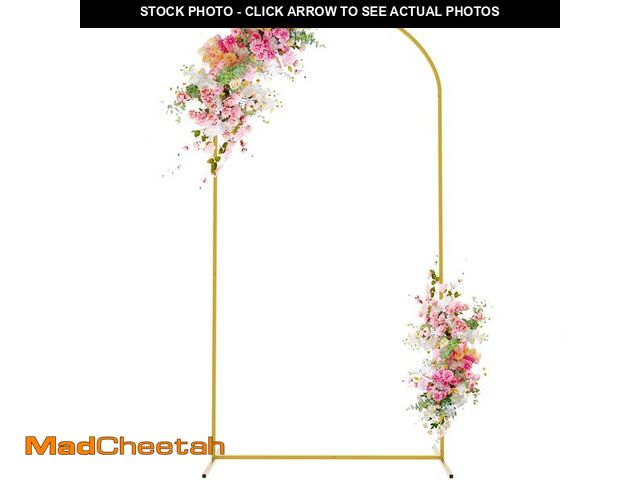 Lot 74-12979838 - Wokceer 6.6 FT Wedding Arch Backdrop Stand Gold Metal Chiara Backdrop Stand for Wedding Ceremony Bir...