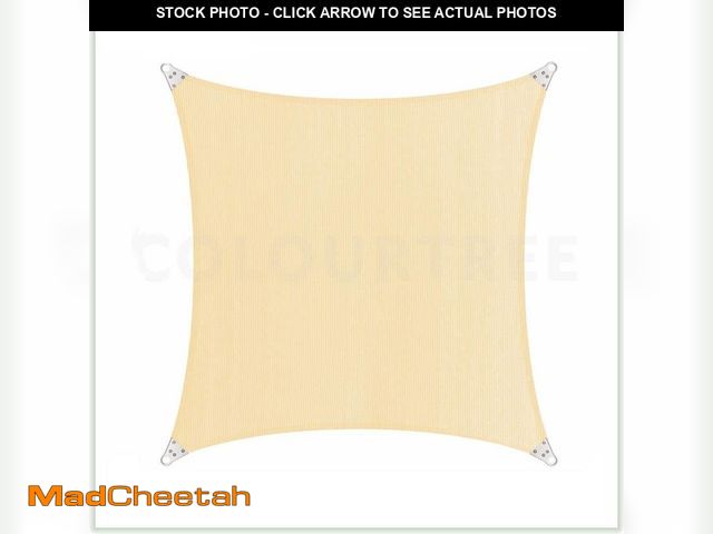 Lot 74-14590751 - COLOURTREE 24 ft. x 24 ft. 260 GSM Reinforced (Super Ring) Beige Square Sun Shade Sail Screen Canopy...