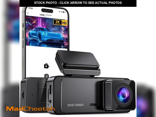 Lot 74-12305386 - Dash Cam 1296P Front Dashcam, V300 WiFi Dash Camera for Cars with App, Night Vision, Mini Hidden Sin...