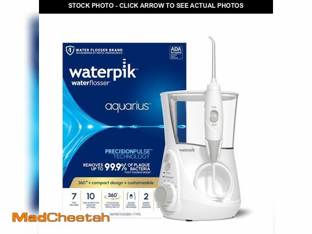 Lot 74-14341361 - Waterpik Aquarius Water Flosser For Teeth Cleaning, Gums, Braces, Dental Care, Electric Power With 1...