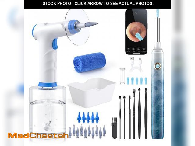 Lot 74-12435453 - Earwax Removal - Electric Ear Irrigation Kit with 4 Pressure Modes, Ear Cleaner with Camera, 1080P O...