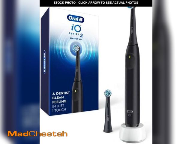 Lot 74-12330143 - Oral-B iO Series 2 Rechargeable Electric Powered Toothbrush Starter Kit, Night Black with 2 Brush He...
