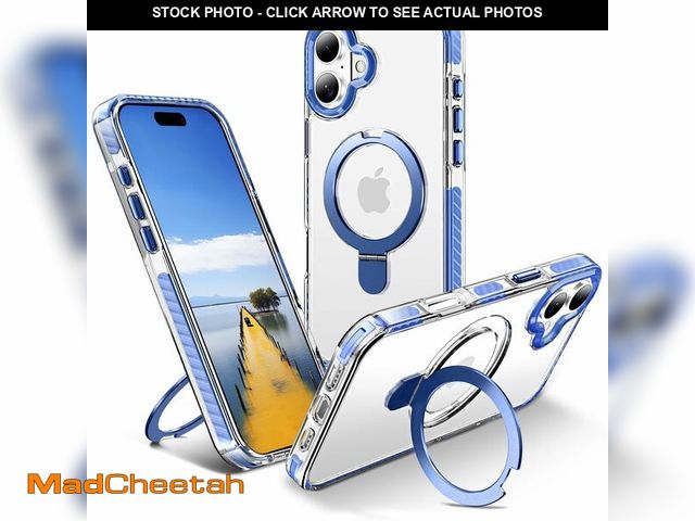 Lot 74-13631215 - UMIONE for iPhone 17 Clear Magnetic case with Stand and Finger Ring, Compatible with magsafe, Shockp...