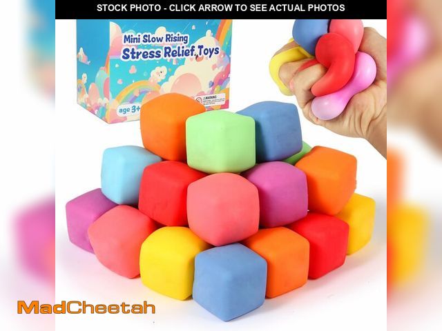 Lot 74-13956966 - 24 Pack Slow Rising Stress Cube , Dough Stress Balls Soft Fidget Squishy Toys for Anxiety Relief, Pu...