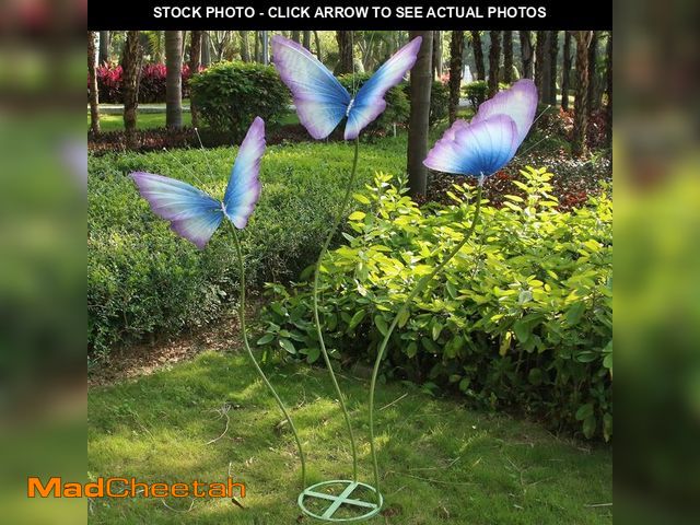 Lot 74-13957173 - 3Pcs Large Silk Butterfly Decorations,Big Butterfly Decoration with Standing Base,Mariposas Grandes ...