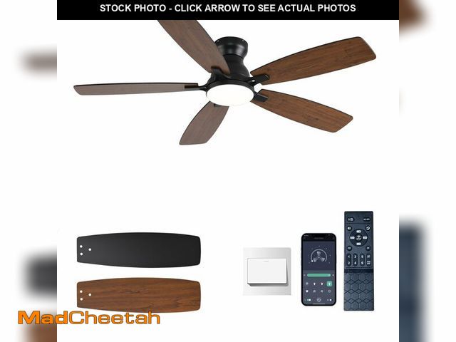 Lot 74-14337730 - NKPU Ceiling Fans with Lights, Low Profile Ceiling Fan with Light and Remote/APP Control, DC Motor, ...
