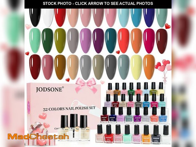 Lot 74-14335735 - JODSONE 32 Colors Quick Dry Nail Polish Set 0.17 fl.oz,Valentines Nail Polish Set with 1 Top Coat &a...
