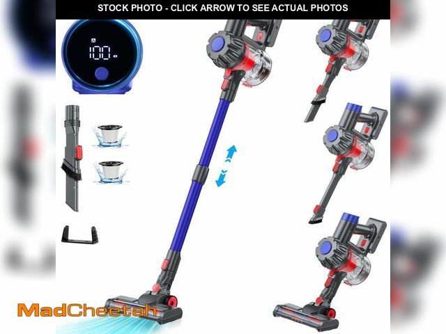 Lot 74-13053534 - KANFUAQ Cordless Vacuum Cleaner, 38000PA/450W 50min 2500mah for Home Pet Hair Carpet Wood Floor (Blu...