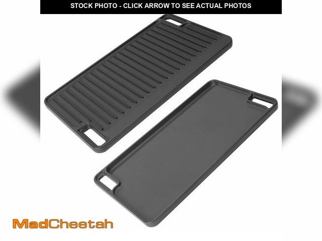 Lot 74-13545103 - Large Cast Iron Griddle Insert, Universal Skillet, Oblong Grilling Pan for Stovetop,Pre-Seasoned Gri...