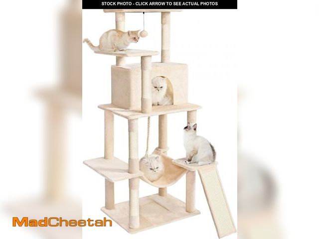 Lot 74-12097999 - ABCPET Cat Tree Tower 63in Multi-Level Cat Tower for Indoor Cats with Sisal Scratching Posts, Condo,...